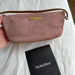 Vintage Pink Suede Gucci Top Handle Bag
